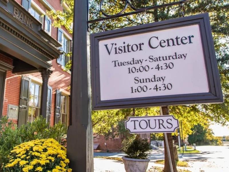 HOF Bank Entrance - Visitor Sign