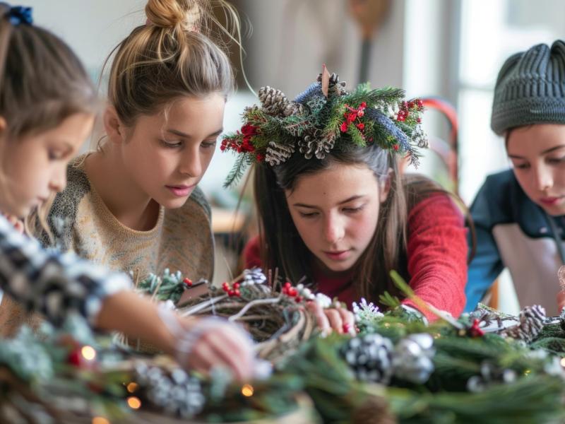 Wreath making at Historic Odessa Twinklefest