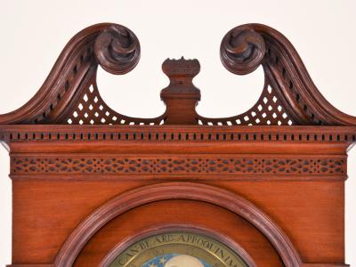 Duncan Beard Tall Clock Top Scrolls