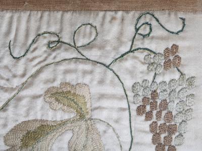Detail of faint pencil outline in the upper right corner.