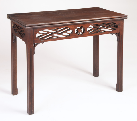 Pierced Skirt Card Table