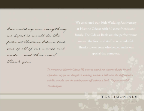 Weddings and Events