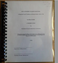 Line and Berry Furniture: A Regional Craft Tradition in Pennsylvania, 1782-1790 Dissertation