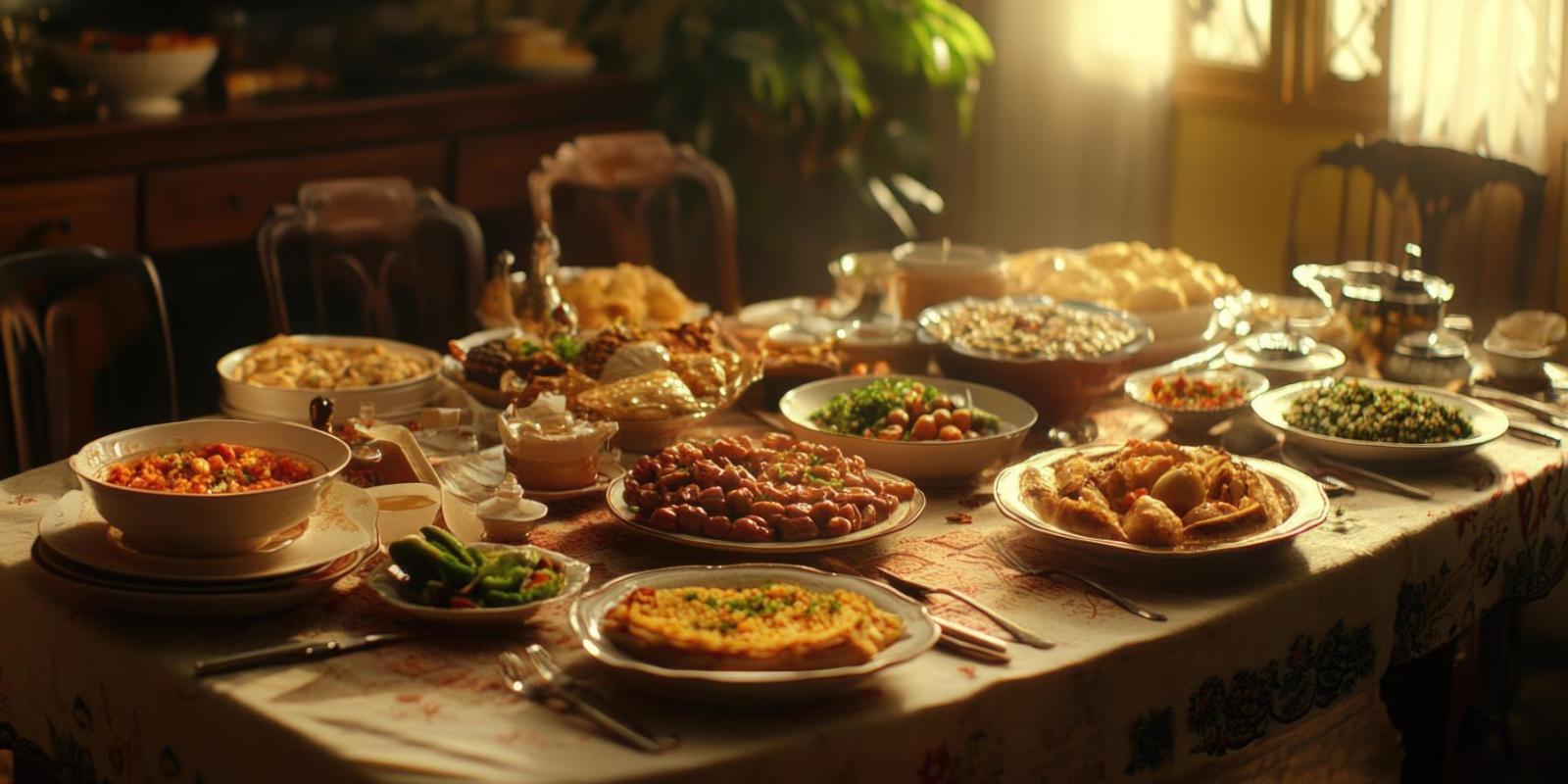 Festive Holiday foods on the table