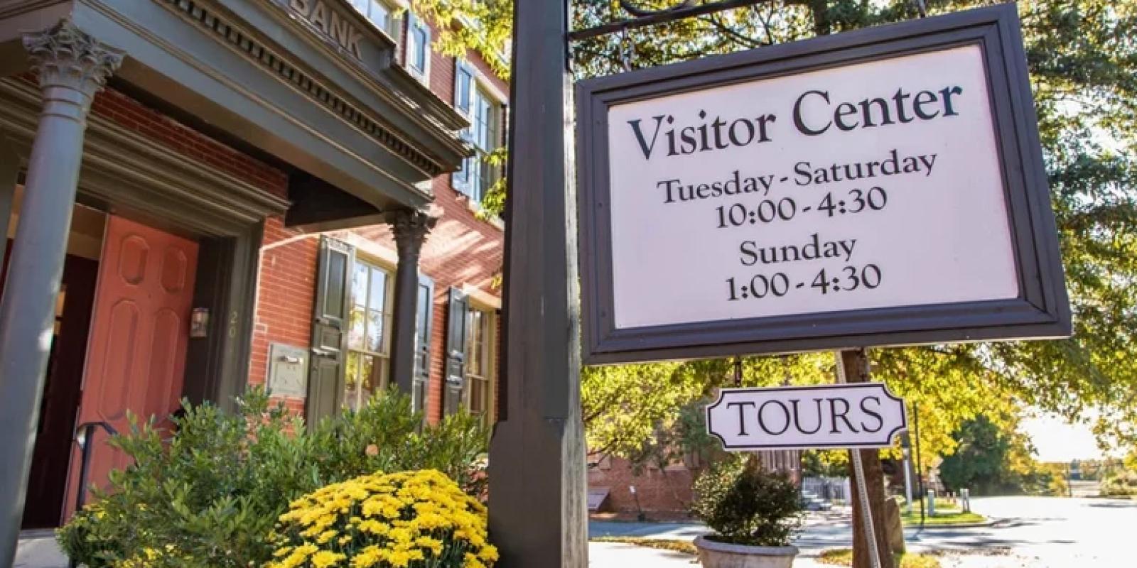 HOF Bank Entrance - Visitor Sign